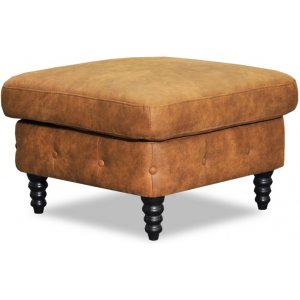 Ashford chesterfield fotpall - Cognac ecoläder