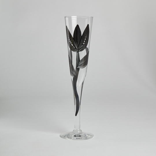 Kosta Boda - SÅLD Champagneglas "Svart Tulpan" 1 st