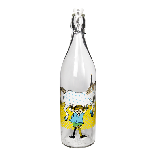 Muurla - Pippi Långstrump Glasflaska Pippi & Lilla Gubben 1 L