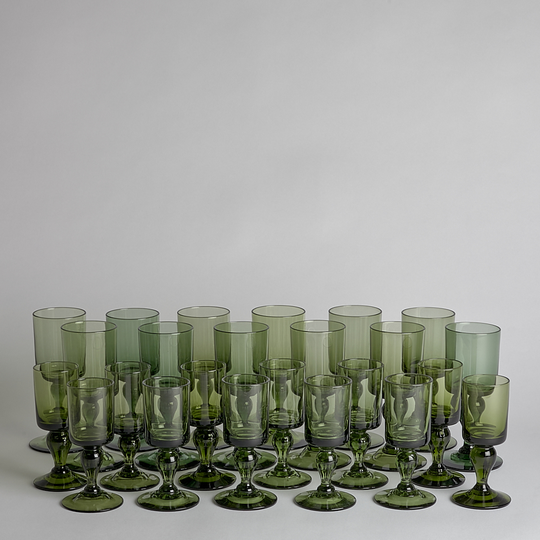 Vintage - SÅLD Vinglas 12 st, Snapsglas 12 st