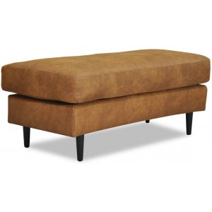 Gotland böjd fotpall - Cognac ecoläder