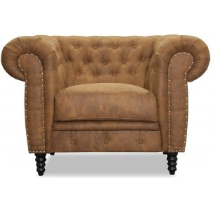 Ashford chesterfield fåtölj - Cognac ecoläder