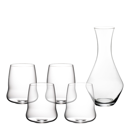 Riedel - Stemless Wings Vinglas Cabernet Sauvignon 4-pack / Karaff Merlot