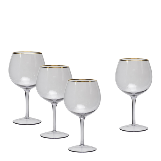 Modern House - Ginglas med Guldkant 60 cl 4-pack Soft Grey