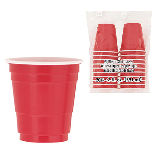 Shotglas Plast Röda