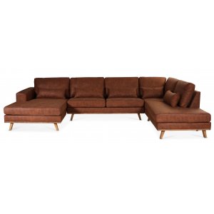 Ranger U-soffa med öppet avslut höger - Cognac