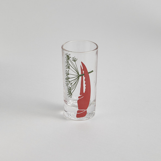 Vintage - SÅLD Snapsglas med Kräftmotiv 9 st