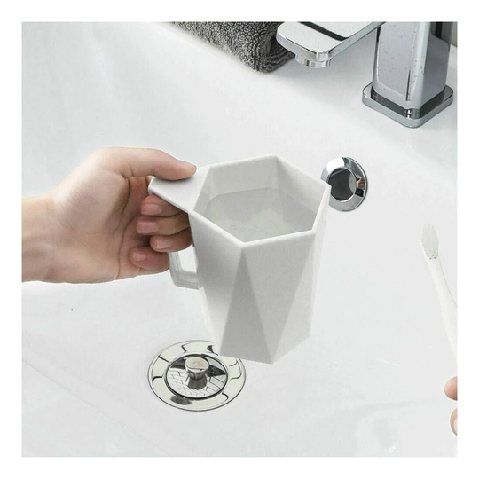Mugg i Plast, Geometrisk - Vit