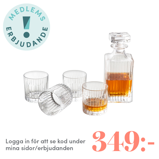 Table Top Stories - Line Whiskeykaraff + 4 Tumblerglas