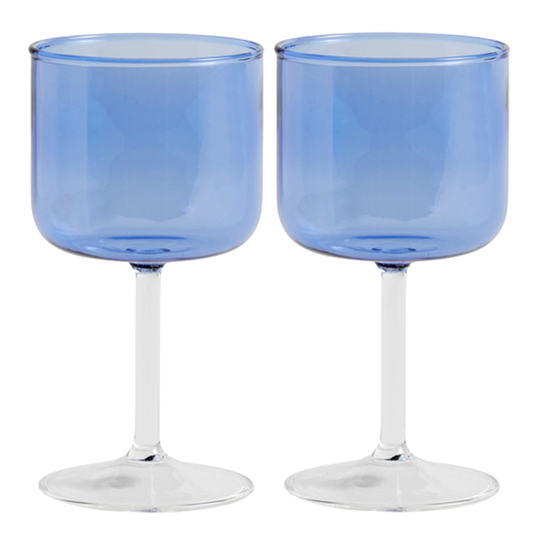 Hay - Tint Vinglas 2-pack Blå/Klar