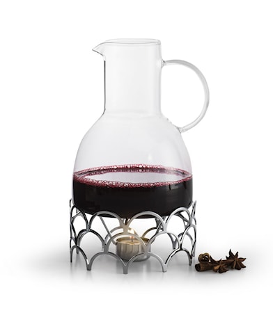 Glöggkanna med värmare, silver 1,3 L