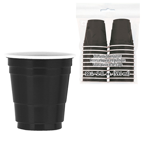 Shotglas Plast Svarta