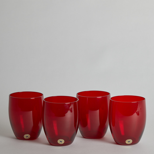 Reijmyre Glasbruk - SÅLD Rubinröda Dricksglas 4 st