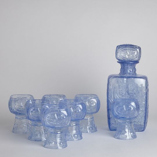 Vintage - SÅLD Björkshult glas och karaff 8 delar