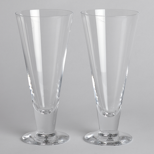 Vintage - SÅLD Ölglas Skruf Glasbruk 2st