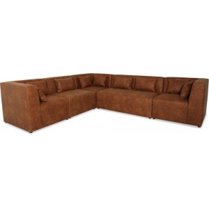 Modular byggbar hörnsoffa - Cognac