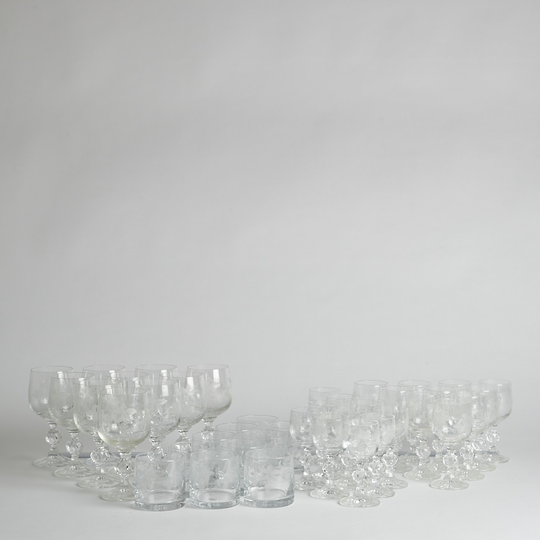 Vintage - SÅLD Glasservis bestående av 40 delar