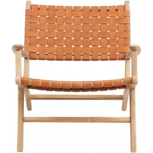 Linnea fåtölj - Cognac / Teak