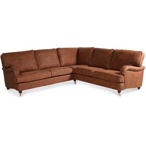 Howard Deluxe hörnsoffa - Cognac ecoläder