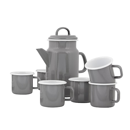 Set med Tekanna och 6 Muggar Kockums Grey