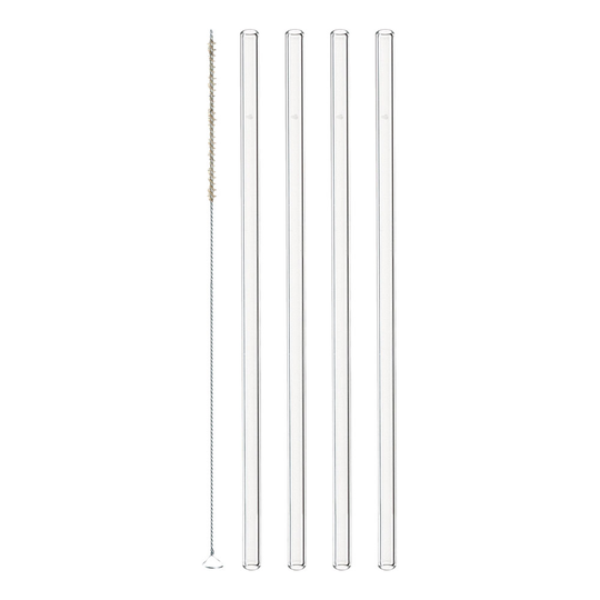Leonardo - Ciao Sugrör i glas 23 cm + Borste 4-pack Klar