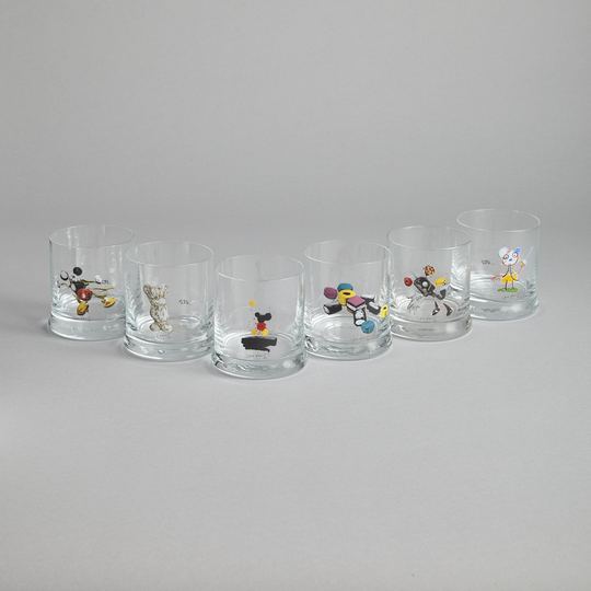 Vintage - SÅLD Whiskyglas Lasse Åberg 6 st