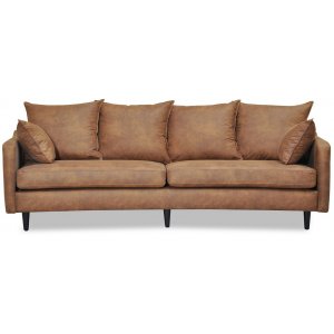 Gotland 3-sits svängd soffa - Cognac ecoläder