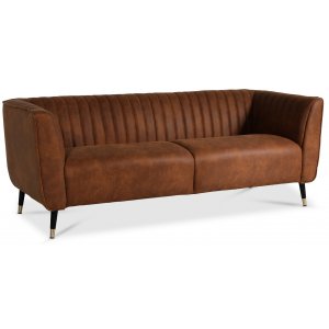 Erik 3-sits soffa - Cognac / Mässing