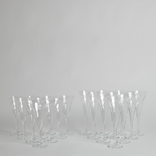 Orrefors - SÅLD Vinglas 10 st och Champagneglas 10 st "Helena"