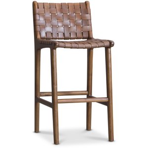 Porto barstol hög - Konjak / teak