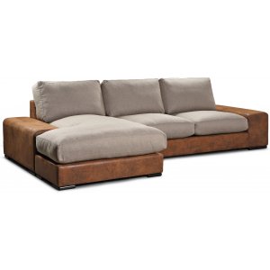 Western divansoffa 3-sits XL 305 cm - Cognac / Beige
