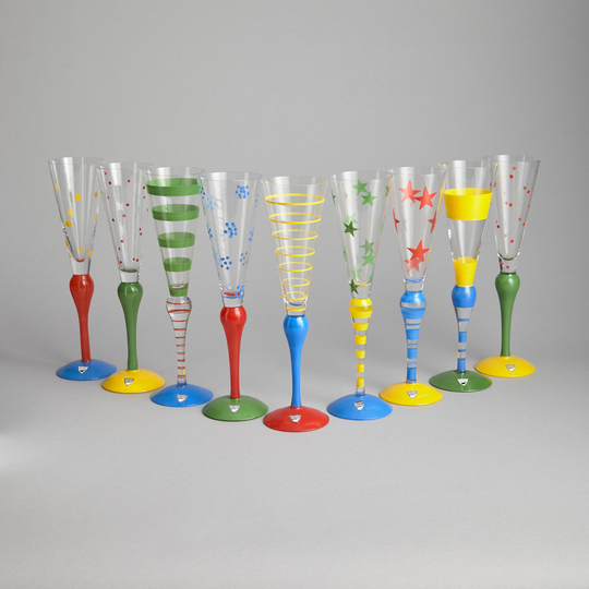 Orrefors - SÅLD "Clown" Champagneglas 9 st