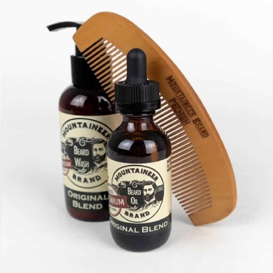 Mountaineer Brand Original Blend Beard Oil & Beard Wash Duo with Comb