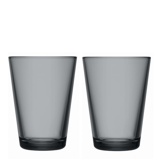 Iittala - GLAS MÖRKGRÅ 40 CL 2 ST Mörkgrå